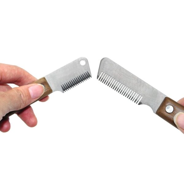 Professional Grooming Dog Comb Stainless Steel Wooden Handle Stripping Knife Pet Hair Remover Pluck Excess Undercoat accessories - Image 5