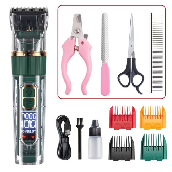 Pet Dog And Cat Electric Hair Clipper Beauty Clipper Shaver Full Set Of Waterproof Multifunctional Pet Cleaning Supplies - Image 11