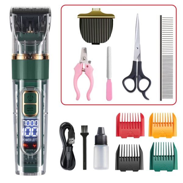 Pet Dog And Cat Electric Hair Clipper Beauty Clipper Shaver Full Set Of Waterproof Multifunctional Pet Cleaning Supplies - Image 6