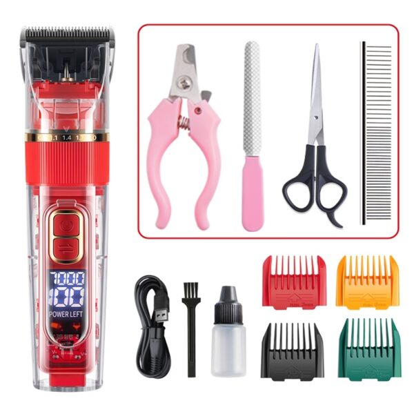 Pet Dog And Cat Electric Hair Clipper Beauty Clipper Shaver Full Set Of Waterproof Multifunctional Pet Cleaning Supplies - Image 3