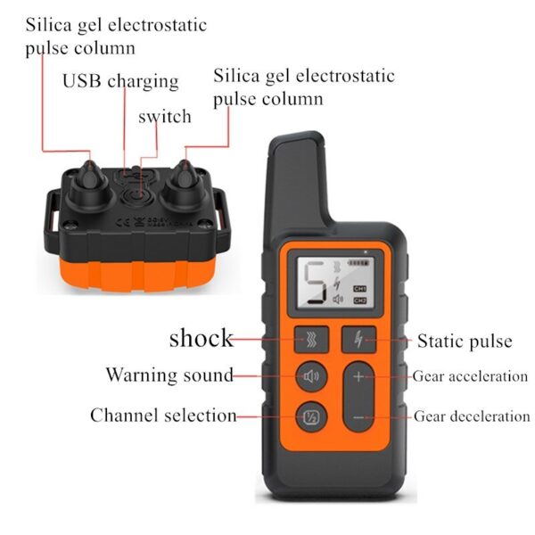 Electric Dog Training Collar Waterproof Pet Remote Control Rechargeable 500m training dogs collars with Shock Vibration Sound - Image 7