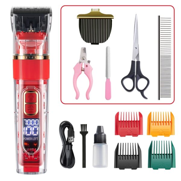 Pet Dog And Cat Electric Hair Clipper Beauty Clipper Shaver Full Set Of Waterproof Multifunctional Pet Cleaning Supplies - Image 12