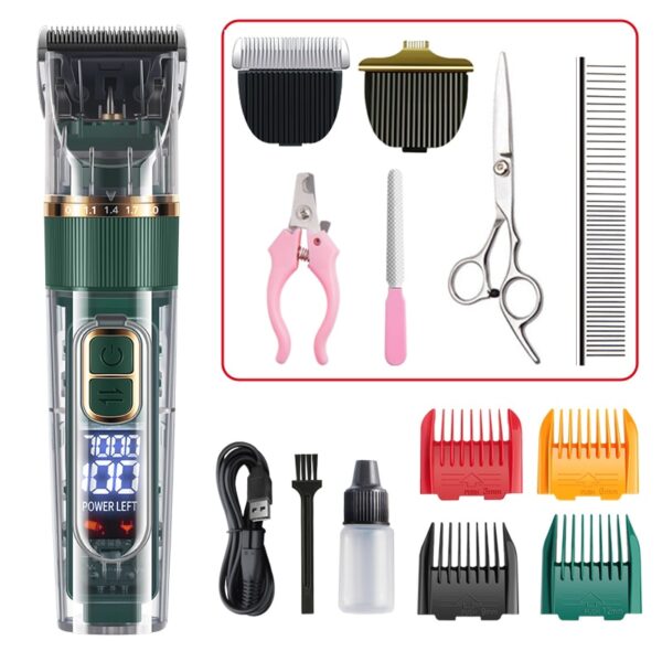 Pet Dog And Cat Electric Hair Clipper Beauty Clipper Shaver Full Set Of Waterproof Multifunctional Pet Cleaning Supplies - Image 15