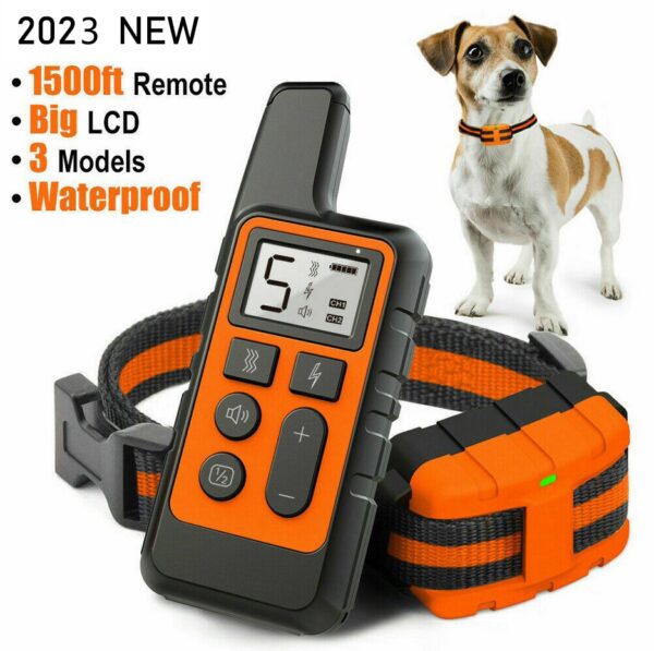 Electric Dog Training Collar Waterproof Pet Remote Control Rechargeable 500m training dogs collars with Shock Vibration Sound