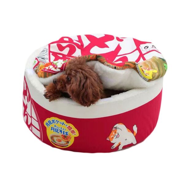 Pet Bed Instant Noodle Dog Bed Warm Kennel Cat House Winter Cat Beds Cushion Creative Plush Dogs House Pets Nest Removable Cover - Image 2