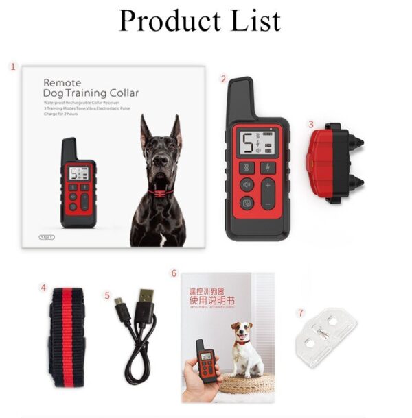 Electric Dog Training Collar Waterproof Pet Remote Control Rechargeable 500m training dogs collars with Shock Vibration Sound - Image 11