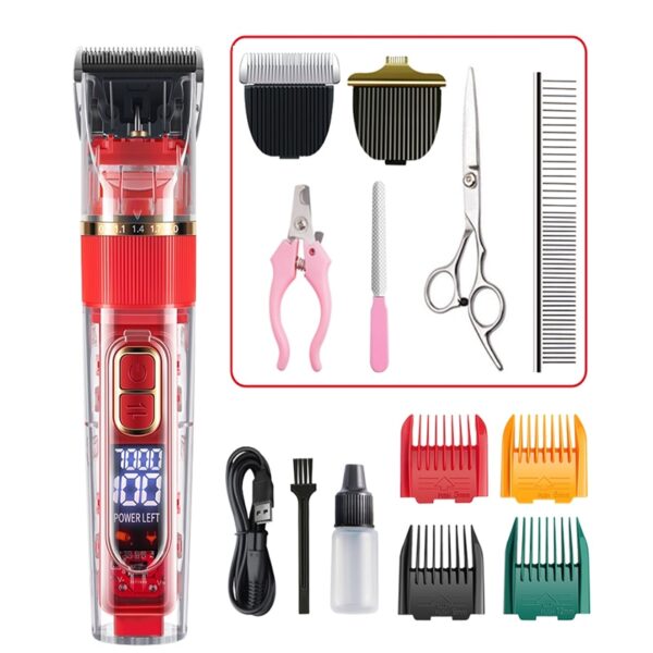 Pet Dog And Cat Electric Hair Clipper Beauty Clipper Shaver Full Set Of Waterproof Multifunctional Pet Cleaning Supplies - Image 10