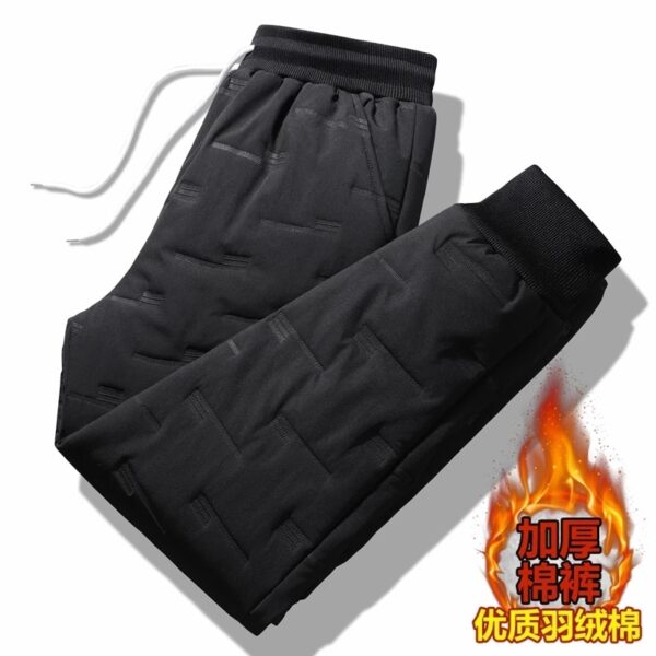 New Winter High Quality Pant Male Warm Thicken Down Trouser Men Casual Pants Mens Down Cotton Trousers Men - Image 2